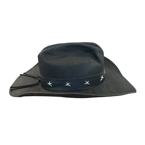 FLUFFY‎ SENSE Western Cowboy Hat Black Woven Coated Canvas Cattlemen Unisex main image 8
